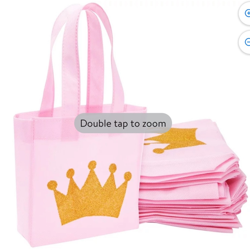 Party favor tote bag! Perfect for princess themed party! 16/24 pack available.